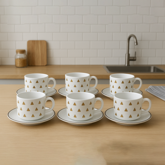 Porcelain Cup Set - 6 Pieces